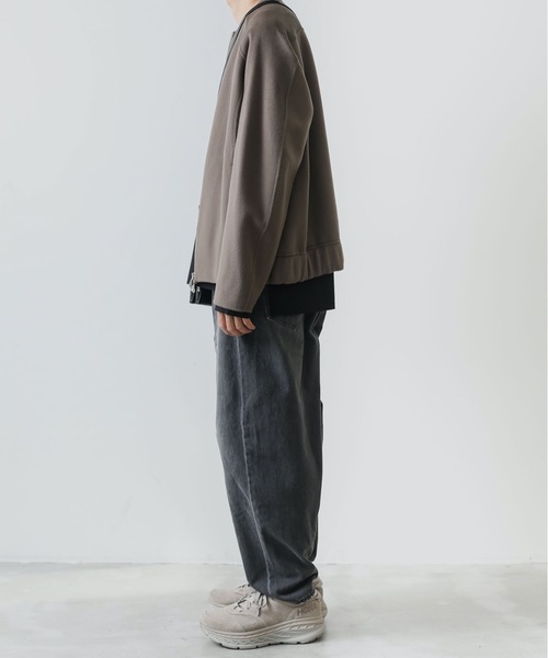 ATTACHMENT（アタッチメント）の「W/Ca DOUBLE FAVE BEAVER CLOTH COLLARLESS ZIPUP JACKET（ブルゾン・メンズ・ブラック/ダークベージュ・3/2/1）」の16枚目の写真