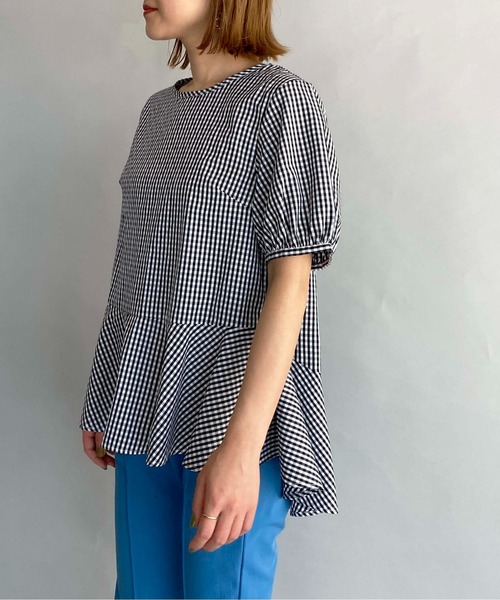 PICCIN（ピッチン）の「パフスリーブ裾フレアブラウス（シャツ/ブラウス・レディース・ブラック/ブラック系その他・M）」の4枚目の写真