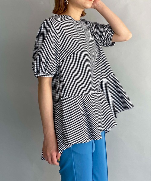 PICCIN（ピッチン）の「パフスリーブ裾フレアブラウス（シャツ/ブラウス・レディース・ブラック/ブラック系その他・M）」の7枚目の写真