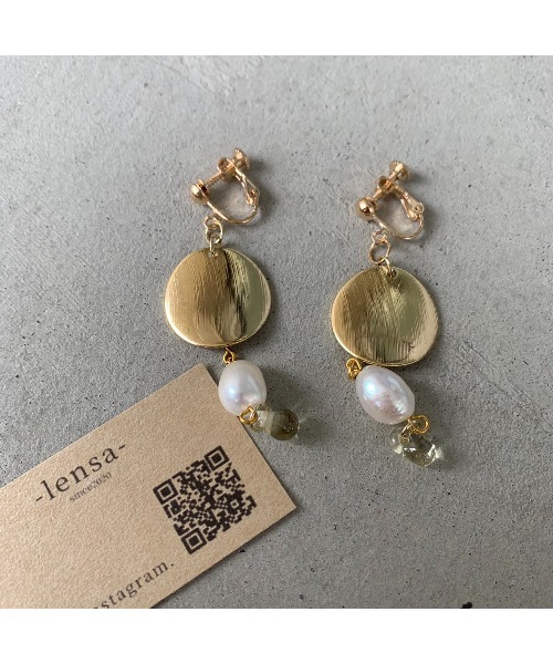 Lensa イヤリング アクセサリー 淡水パール ガラスシャワービーズの大人可愛いイヤリング Ma イヤリング Tone トーン のファッション