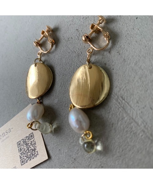 Lensa イヤリング アクセサリー 淡水パール ガラスシャワービーズの大人可愛いイヤリング Ma イヤリング Tone トーン のファッション