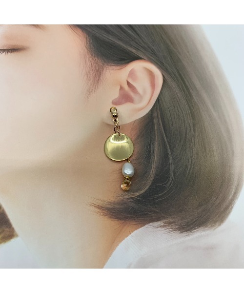 Lensa イヤリング アクセサリー 淡水パール ガラスシャワービーズの大人可愛いイヤリング Ma イヤリング Tone トーン のファッション