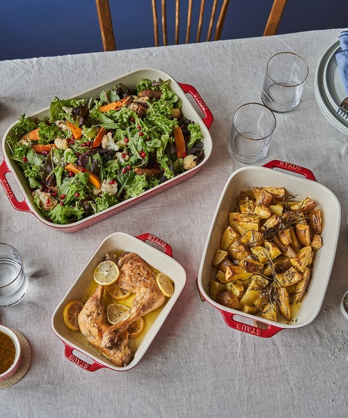 STAUB（ストウブ）の「レクタンギュラーディッシュ 3点セット（食器・レディース・アイボリー/チェリーレッド/グレー・FREE）」の3枚目の写真