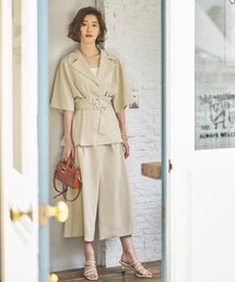 RUIRUE BOUTIQUE（ルイルエブティック）の「通勤にも使えるコルセットベルト付シャツジャケットパンツセットアップ（スーツセット）」