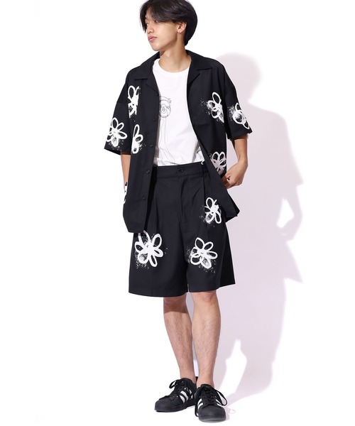 MODITEC 手描きフラワーセットアップ  3 MODITEC/モディテック Splay Flower Shirt シャツ（シャツ