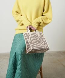 A VACATION | 別注＜A VACATION（ア ヴァケーション）＞BOX ゼブラ グレー ハンドバッグ†(ハンドバッグ)