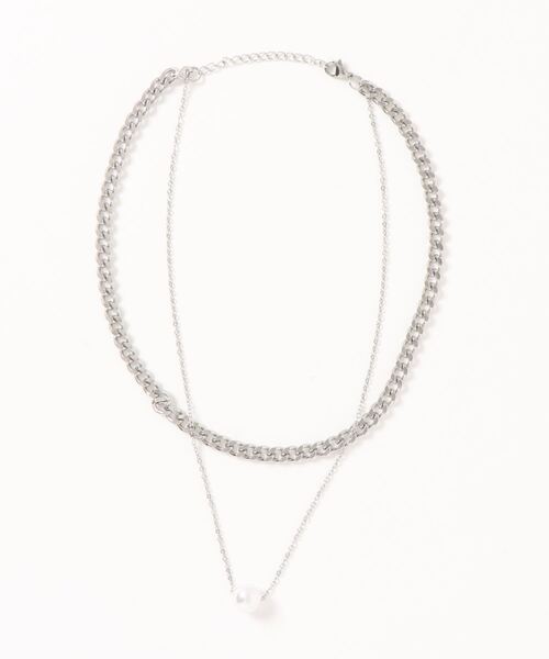 RASVOA（ラスボア）の「シングルパールダブルチェーンネックレス（ネックレス・レディース・シルバー・FREE）」の8枚目の写真