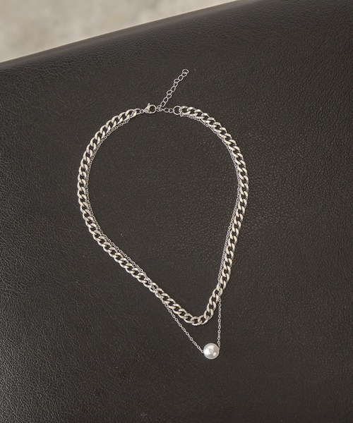 RASVOA（ラスボア）の「シングルパールダブルチェーンネックレス（ネックレス・レディース・シルバー・FREE）」の4枚目の写真