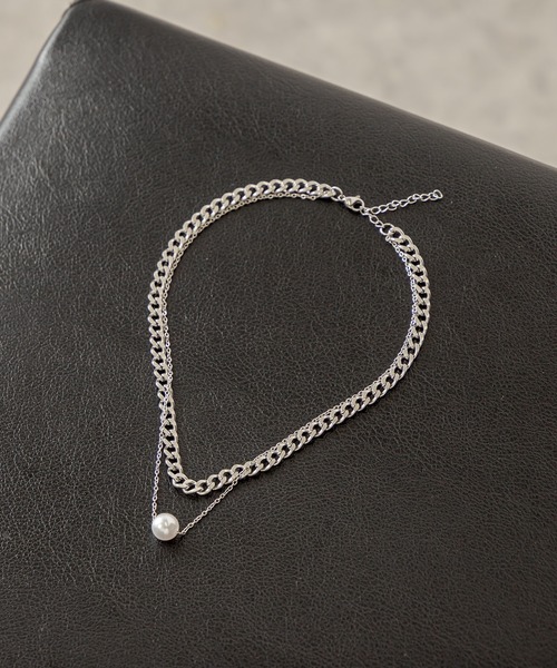 RASVOA（ラスボア）の「シングルパールダブルチェーンネックレス（ネックレス・レディース・シルバー・FREE）」の5枚目の写真