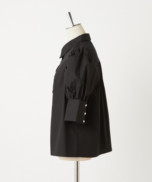 one after another NICE CLAUP(ワンアフターアナザーナイスクラップ)の「袖コンシャスパールボタンブラウス(シャツ/ブラウス・レディース・オフホワイト/ライトベージュ/ブラック/チェック・FREE)」の21枚目の写真