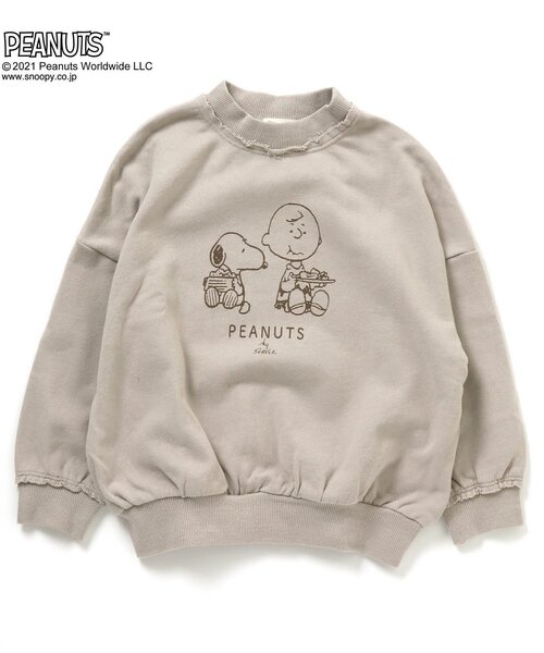 PEANUTS（ピーナッツ）の「PEANUTS 3柄トレーナー（スウェット・キッズ・ライトグレー/ブラウン/ベージュ・100/110/120/80/90/130）」の2枚目の写真