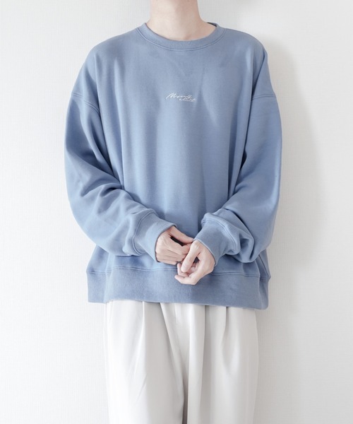 melt.（メルト）の「melt. - ロゴ刺繍トロミオーバースウェット（スウェット・メンズ・チャコールグレー/ブルー/グレイッシュベージュ・SMALL/MEDIUM/LARGE）」の3枚目の写真