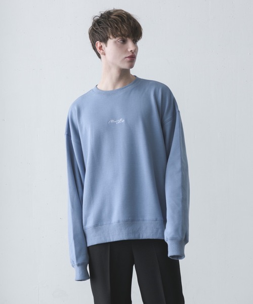 melt.（メルト）の「melt. - ロゴ刺繍トロミオーバースウェット（スウェット・メンズ・チャコールグレー/ブルー/グレイッシュベージュ・SMALL/MEDIUM/LARGE）」の4枚目の写真