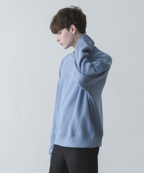 melt.（メルト）の「melt. - ロゴ刺繍トロミオーバースウェット（スウェット・メンズ・チャコールグレー/ブルー/グレイッシュベージュ・SMALL/MEDIUM/LARGE）」の5枚目の写真