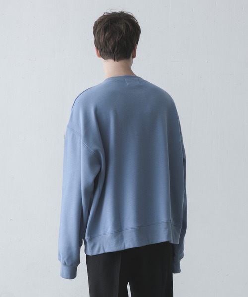 melt.（メルト）の「melt. - ロゴ刺繍トロミオーバースウェット（スウェット・メンズ・チャコールグレー/ブルー/グレイッシュベージュ・SMALL/MEDIUM/LARGE）」の7枚目の写真