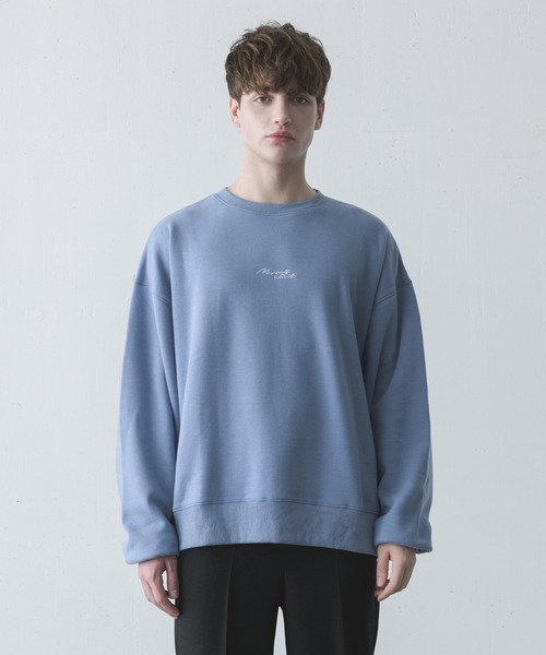 melt.（メルト）の「melt. - ロゴ刺繍トロミオーバースウェット（スウェット・メンズ・チャコールグレー/ブルー/グレイッシュベージュ・SMALL/MEDIUM/LARGE）」の8枚目の写真