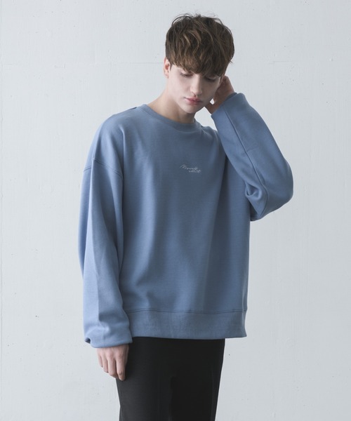 melt.（メルト）の「melt. - ロゴ刺繍トロミオーバースウェット（スウェット・メンズ・チャコールグレー/ブルー/グレイッシュベージュ・SMALL/MEDIUM/LARGE）」の10枚目の写真