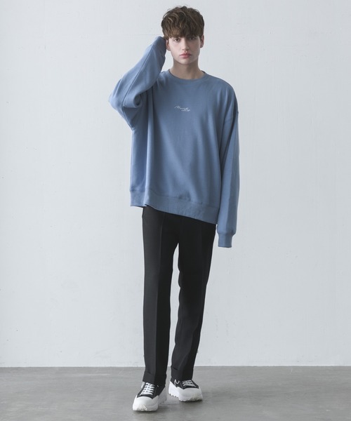 melt.（メルト）の「melt. - ロゴ刺繍トロミオーバースウェット（スウェット・メンズ・チャコールグレー/ブルー/グレイッシュベージュ・SMALL/MEDIUM/LARGE）」の15枚目の写真