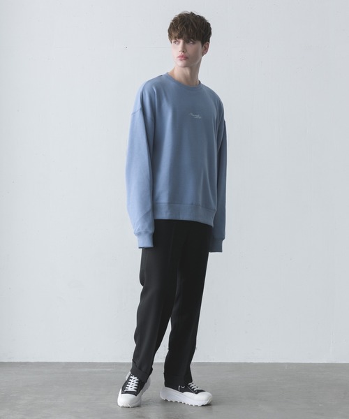 melt.（メルト）の「melt. - ロゴ刺繍トロミオーバースウェット（スウェット・メンズ・チャコールグレー/ブルー/グレイッシュベージュ・SMALL/MEDIUM/LARGE）」の16枚目の写真