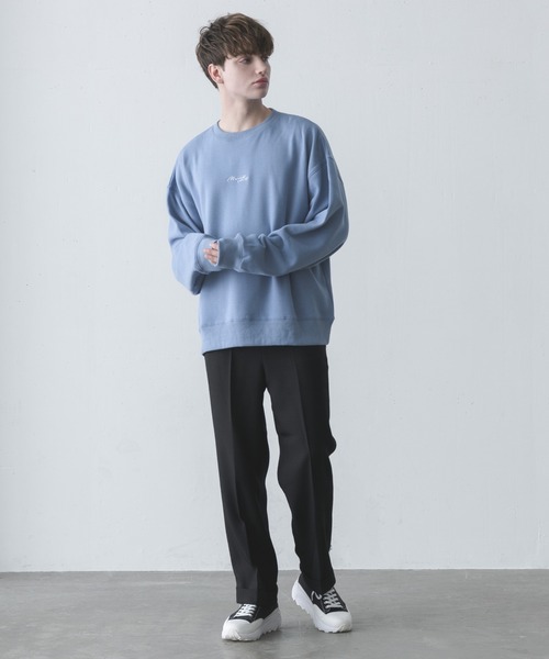 melt.（メルト）の「melt. - ロゴ刺繍トロミオーバースウェット（スウェット・メンズ・チャコールグレー/ブルー/グレイッシュベージュ・SMALL/MEDIUM/LARGE）」の17枚目の写真