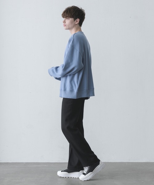 melt.（メルト）の「melt. - ロゴ刺繍トロミオーバースウェット（スウェット・メンズ・チャコールグレー/ブルー/グレイッシュベージュ・SMALL/MEDIUM/LARGE）」の18枚目の写真