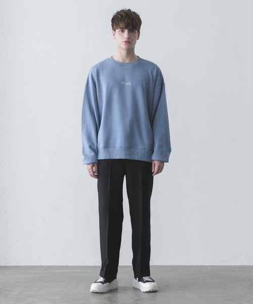 melt.（メルト）の「melt. - ロゴ刺繍トロミオーバースウェット（スウェット・メンズ・チャコールグレー/ブルー/グレイッシュベージュ・SMALL/MEDIUM/LARGE）」の20枚目の写真