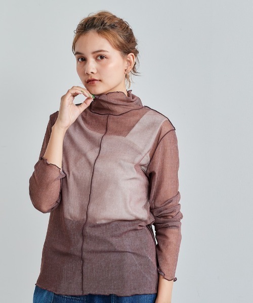 cepo(セポ)の「シアータートル(Tシャツ/カットソー・レディース・カーキ/ブラウン/パープル・M)」の1枚目の写真