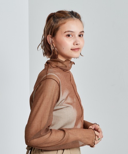 cepo(セポ)の「シアータートル(Tシャツ/カットソー・レディース・カーキ/ブラウン/パープル・M)」の7枚目の写真