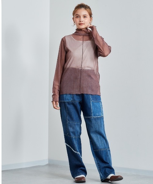 cepo(セポ)の「シアータートル(Tシャツ/カットソー・レディース・カーキ/ブラウン/パープル・M)」の12枚目の写真
