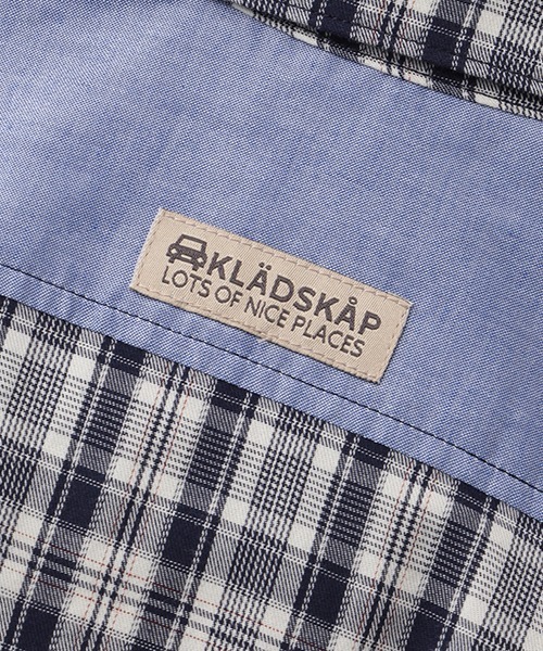 kladskap(クレードスコープ)の「電車+ロゴ刺しゅう切替長袖シャツ(シャツ/ブラウス・キッズ・ブルー/ベージュ・120cm/100cm/110cm/130cm/90cm)」の7枚目の写真