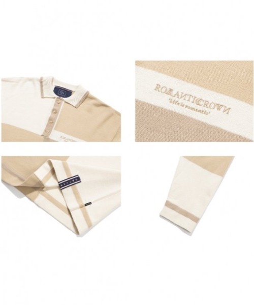 【ROMANTIC CROWN】CONTRAST KNIT POLO