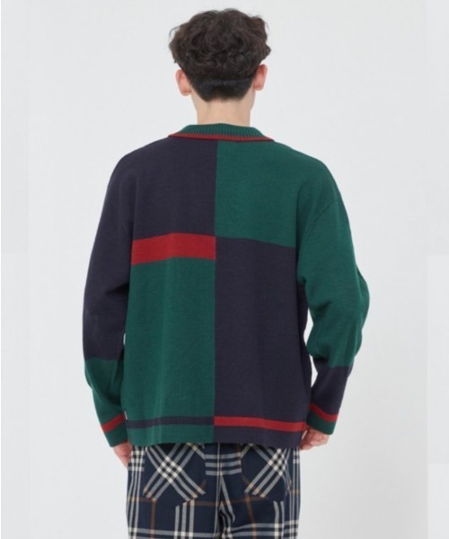 【ROMANTIC CROWN】CONTRAST KNIT POLO