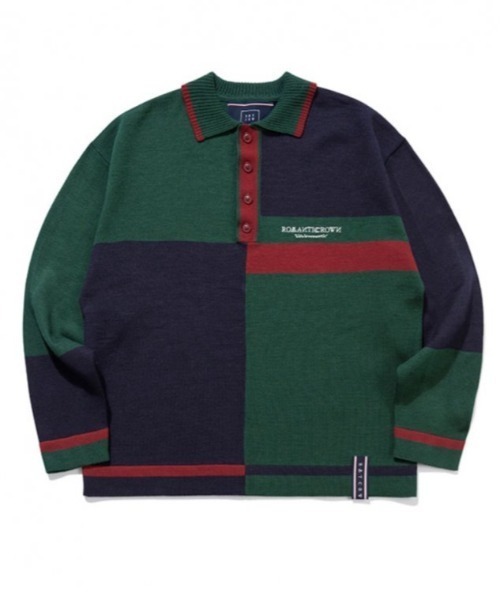 【ROMANTIC CROWN】CONTRAST KNIT POLO