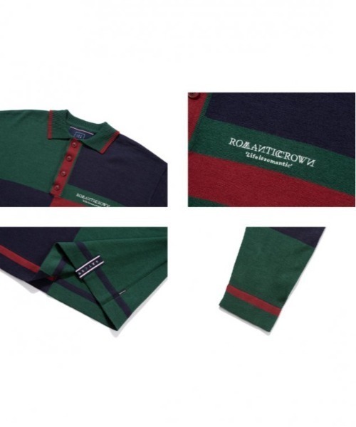 【ROMANTIC CROWN】CONTRAST KNIT POLO