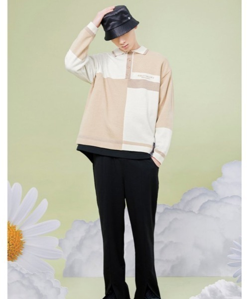 【ROMANTIC CROWN】CONTRAST KNIT POLO