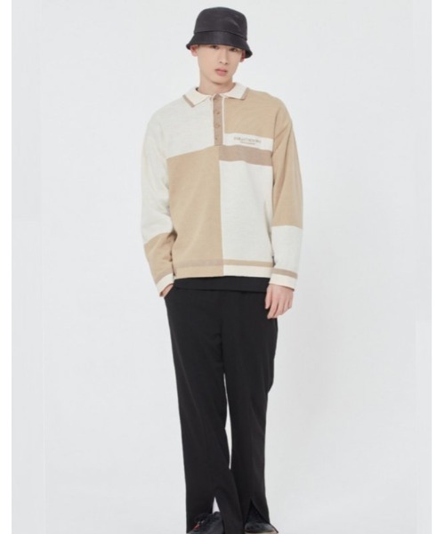 【ROMANTIC CROWN】CONTRAST KNIT POLO
