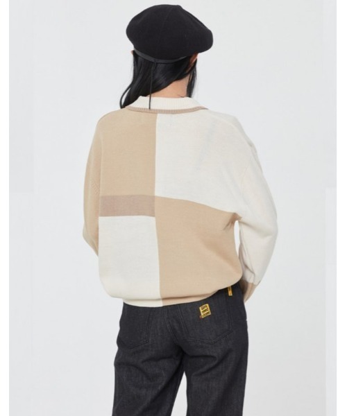 【ROMANTIC CROWN】CONTRAST KNIT POLO
