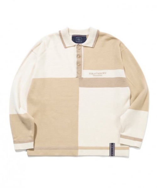 【ROMANTIC CROWN】CONTRAST KNIT POLO