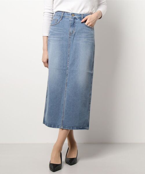 Q(キュー)の「ロングデニムスカート(デニムスカート・レディース・インディゴブルー・SMALL/MEDIUM/LARGE)」の11枚目の写真