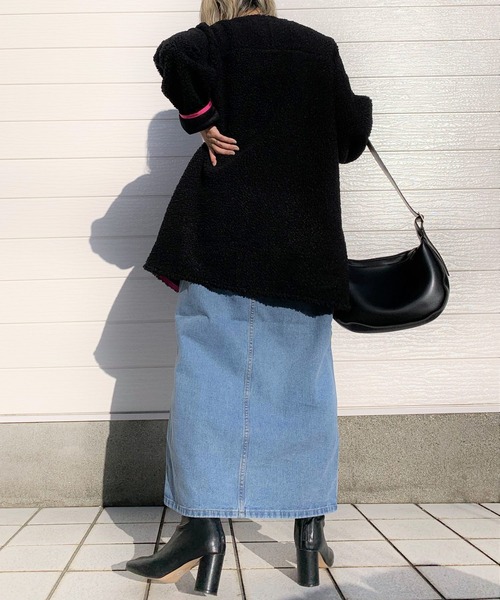 Q(キュー)の「ロングデニムスカート(デニムスカート・レディース・インディゴブルー・SMALL/MEDIUM/LARGE)」の6枚目の写真