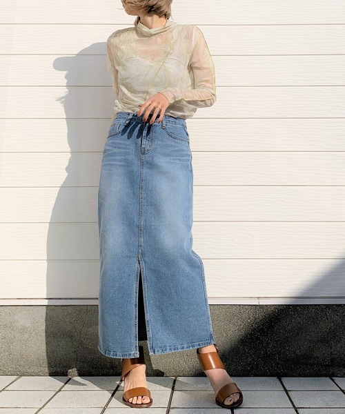 Q(キュー)の「ロングデニムスカート(デニムスカート・レディース・インディゴブルー・SMALL/MEDIUM/LARGE)」の19枚目の写真