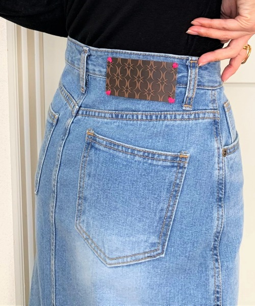 Q(キュー)の「ロングデニムスカート(デニムスカート・レディース・インディゴブルー・SMALL/MEDIUM/LARGE)」の13枚目の写真