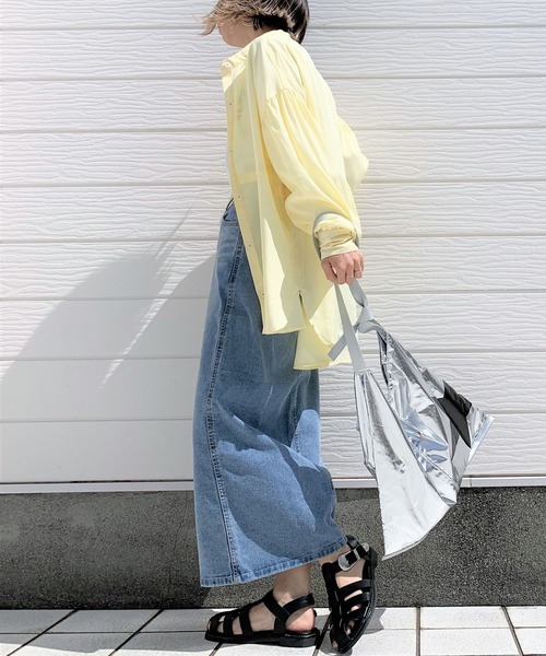 Q(キュー)の「ロングデニムスカート(デニムスカート・レディース・インディゴブルー・SMALL/MEDIUM/LARGE)」の15枚目の写真