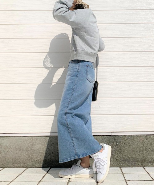 Q(キュー)の「ロングデニムスカート(デニムスカート・レディース・インディゴブルー・SMALL/MEDIUM/LARGE)」の21枚目の写真