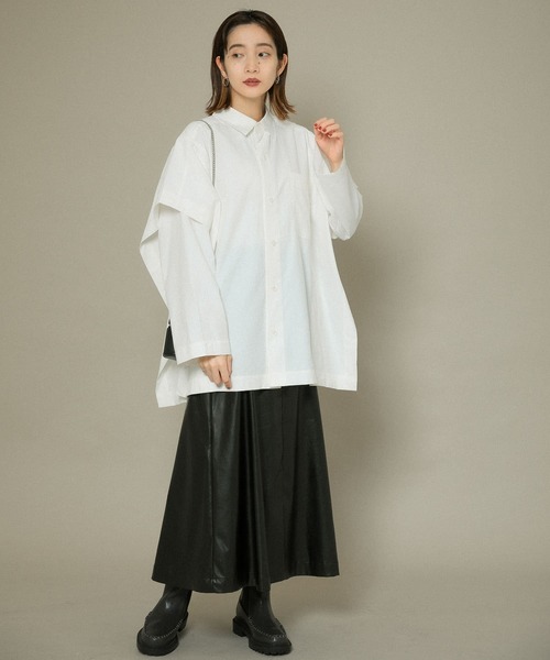 KBF（ケイビーエフ）の「BIGレイヤードライクシャツ（シャツ/ブラウス・レディース・オフホワイト/ブルー系その他/ベージュ系その他・ONE）」の7枚目の写真