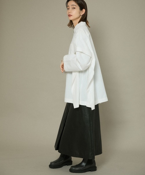 KBF（ケイビーエフ）の「BIGレイヤードライクシャツ（シャツ/ブラウス・レディース・オフホワイト/ブルー系その他/ベージュ系その他・ONE）」の9枚目の写真