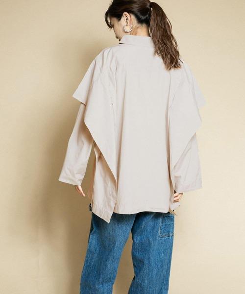 KBF（ケイビーエフ）の「BIGレイヤードライクシャツ（シャツ/ブラウス・レディース・オフホワイト/ブルー系その他/ベージュ系その他・ONE）」の13枚目の写真