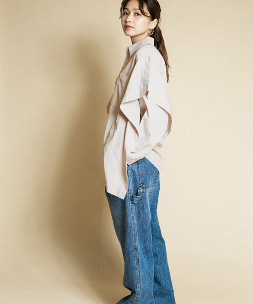 KBF（ケイビーエフ）の「BIGレイヤードライクシャツ（シャツ/ブラウス・レディース・オフホワイト/ブルー系その他/ベージュ系その他・ONE）」の14枚目の写真