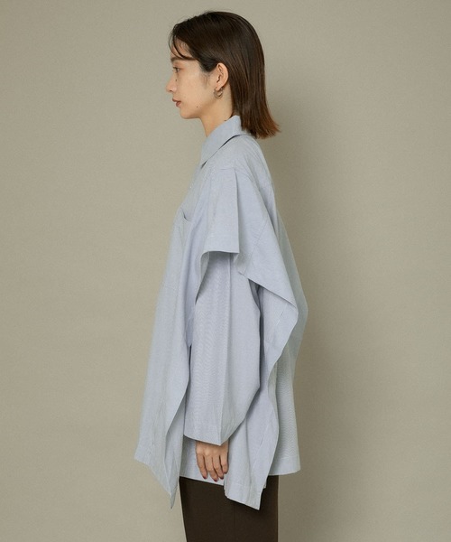 KBF（ケイビーエフ）の「BIGレイヤードライクシャツ（シャツ/ブラウス・レディース・オフホワイト/ブルー系その他/ベージュ系その他・ONE）」の17枚目の写真