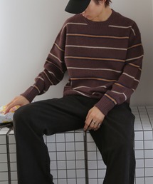 TUTTU | オーバーサイズボーダーニットプルオーバー(ニット/セーター)